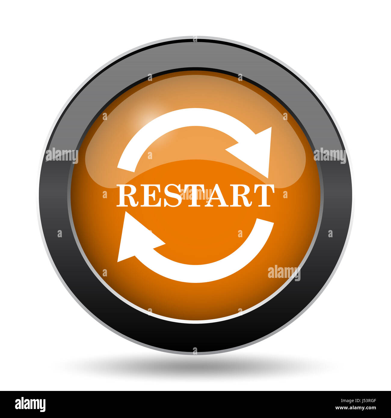 Restart icon. Restart website button on white background Stock Photo - Alamy