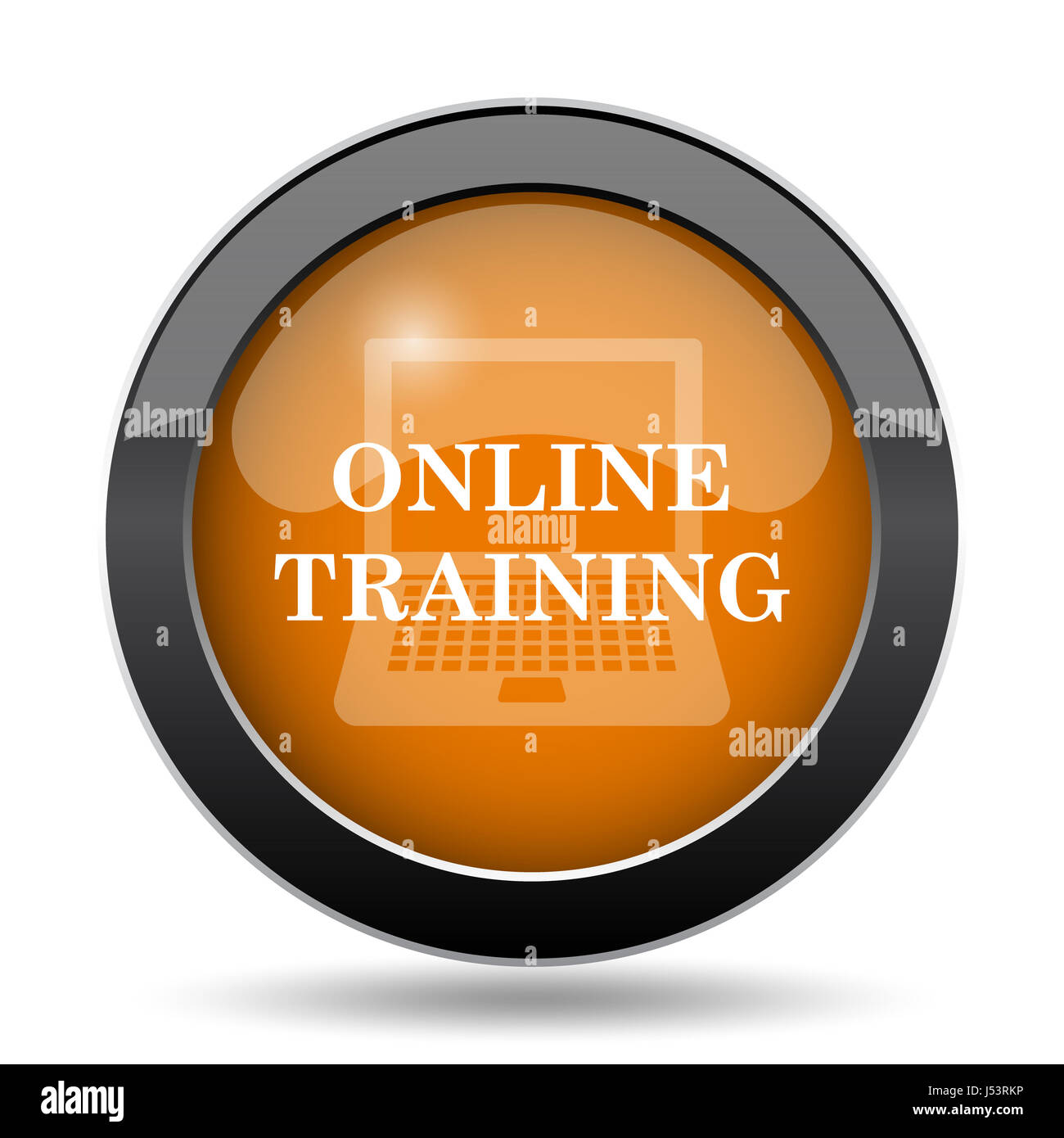 Online training icon. Online training website button on white ...