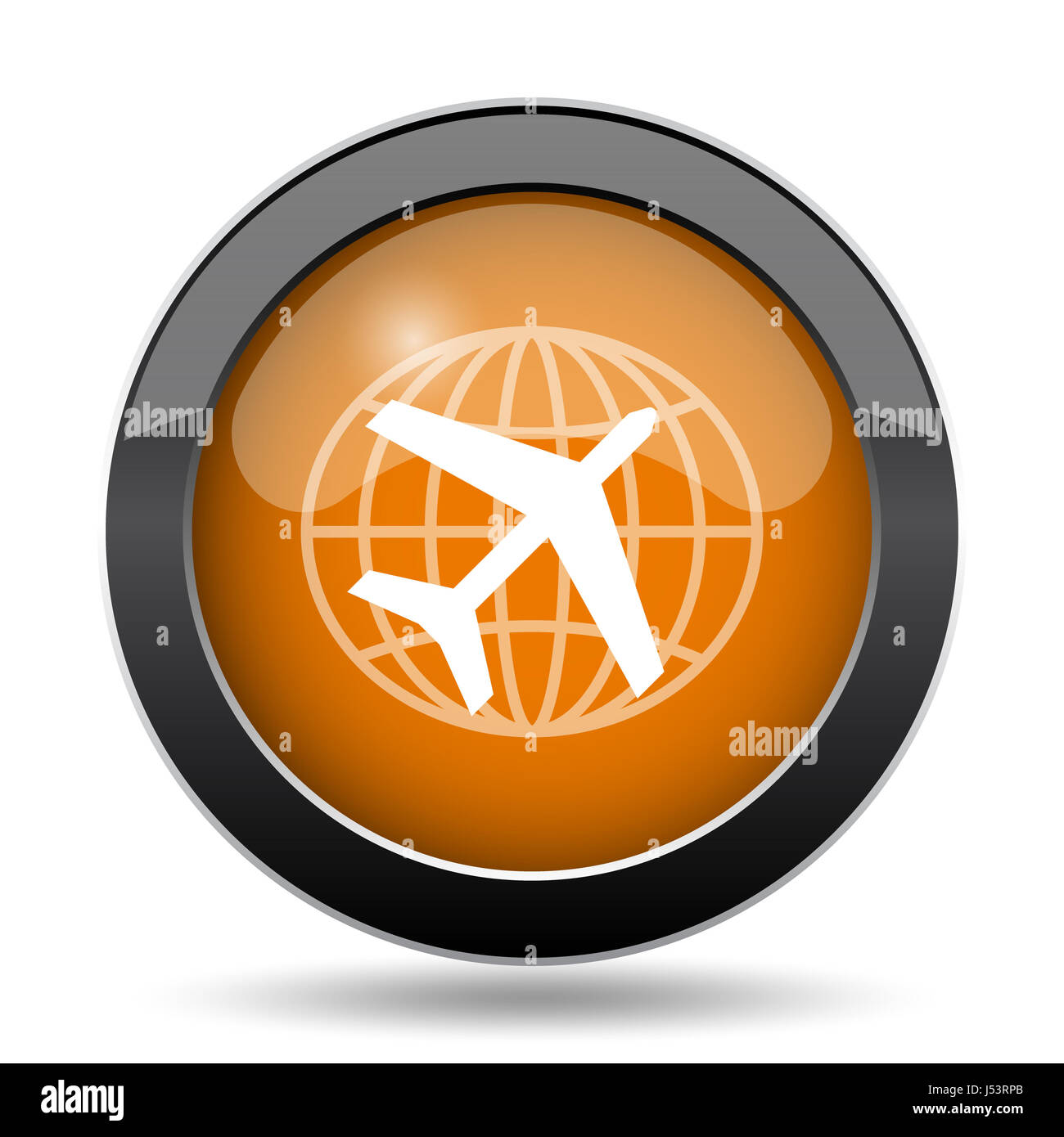 Travel icon. Travel website button on white background Stock Photo - Alamy