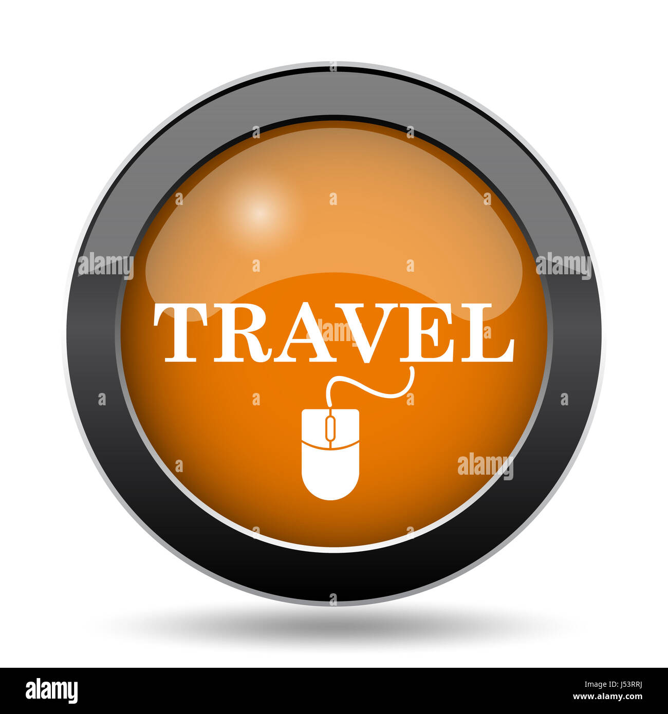 Travel icon. Travel website button on white background Stock Photo - Alamy