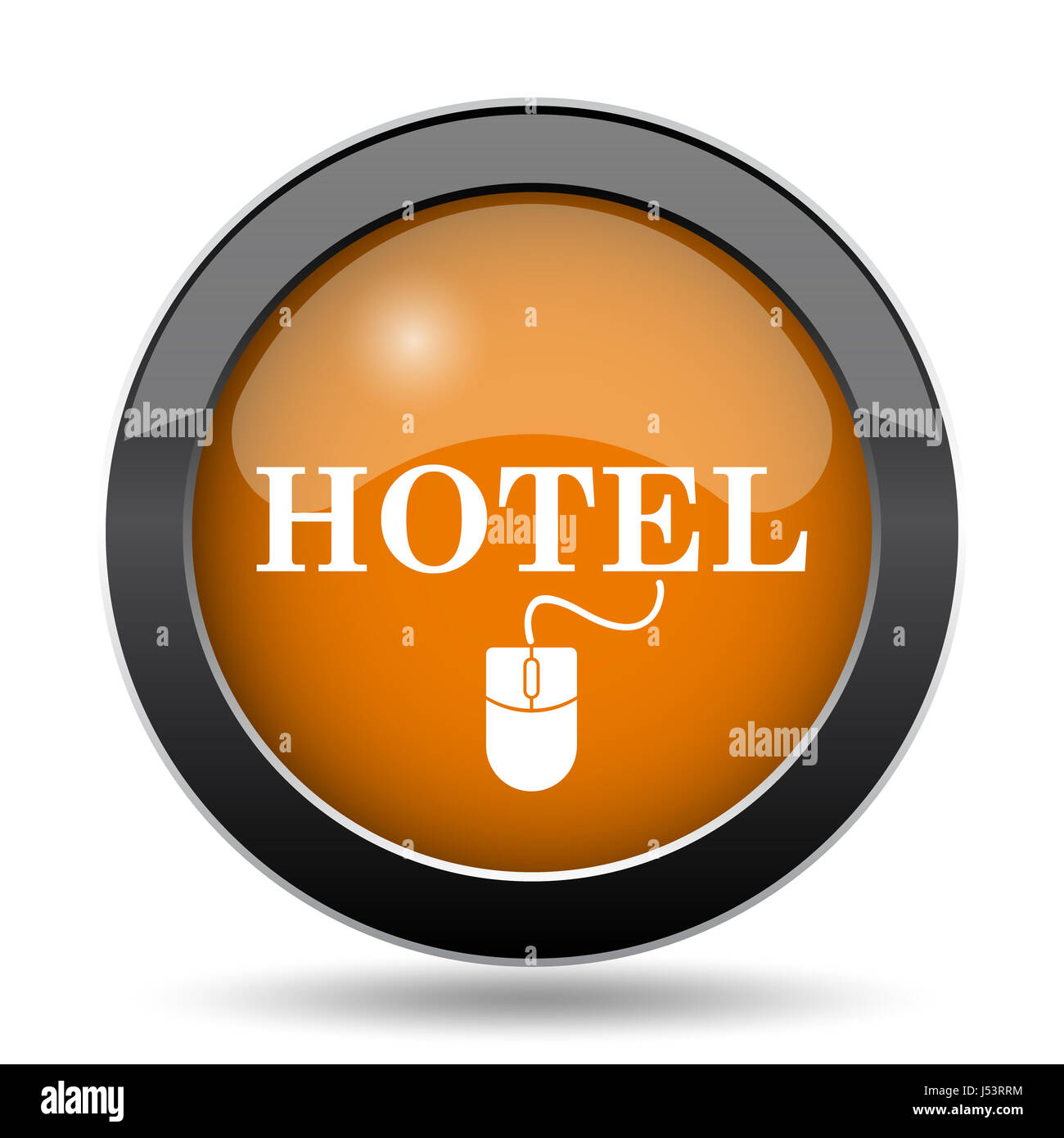 Hotel icon. Hotel website button on white background Stock Photo - Alamy