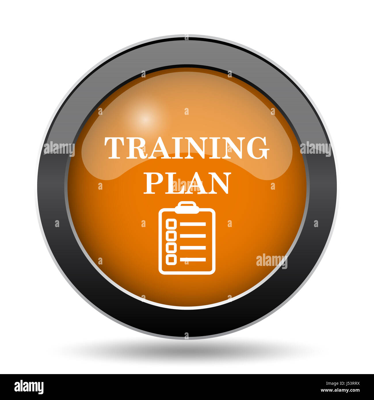 Training plan icon. Training plan website button on white background