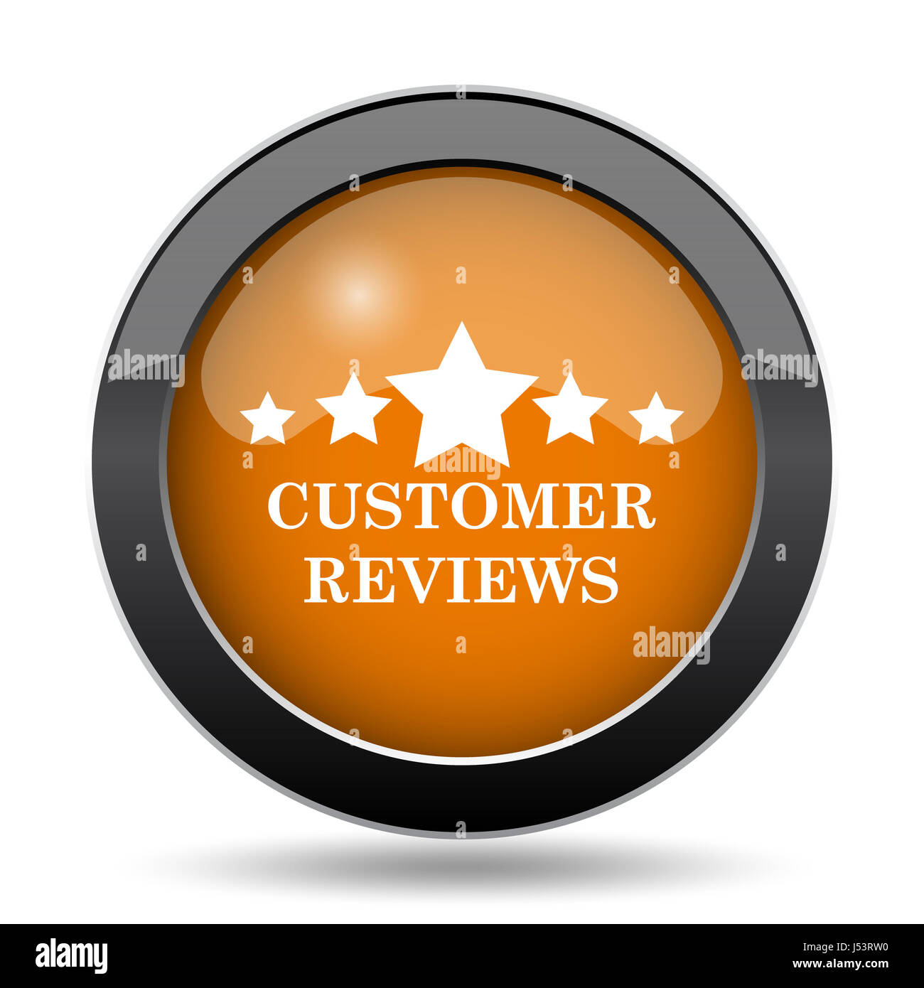 Customer reviews icon. Customer reviews website button on white ...