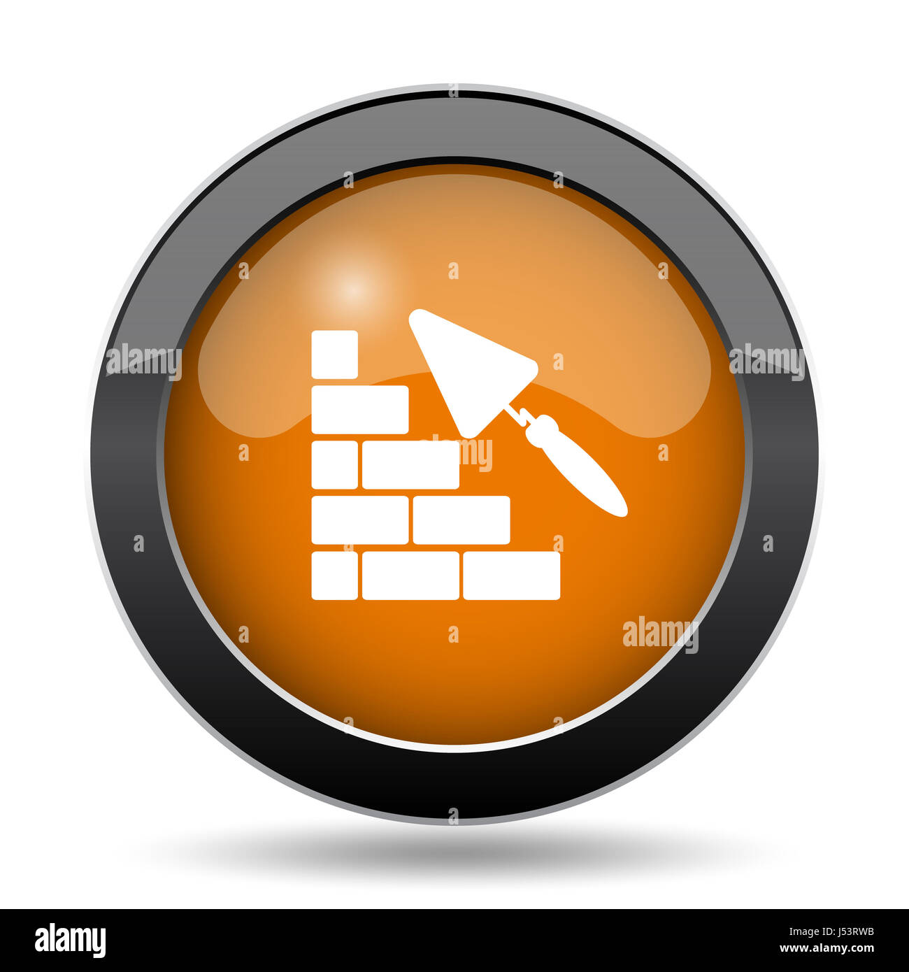 Building wall icon. Building wall website button on white background ...