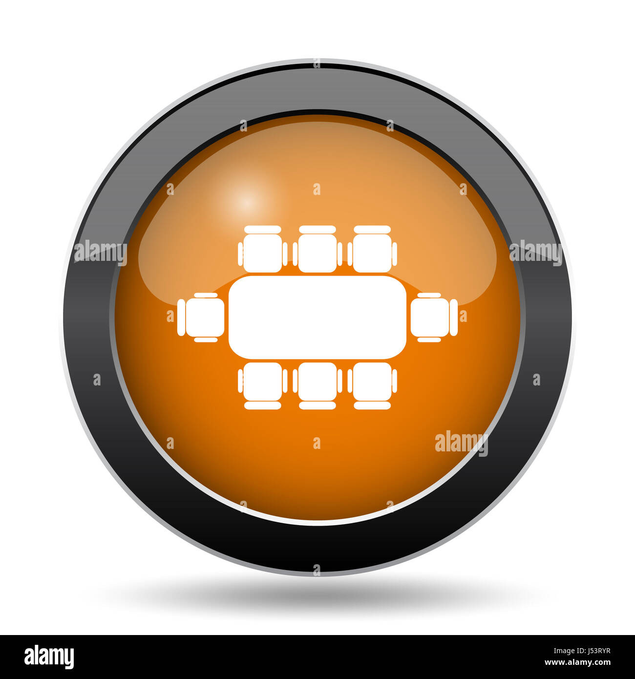 Business meeting table icon. Business meeting table website button on