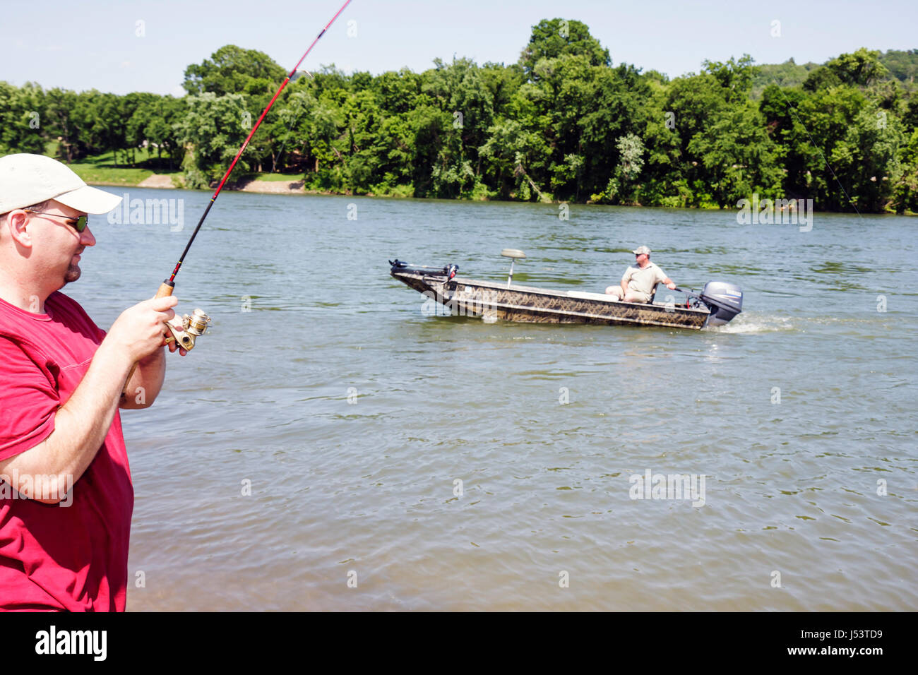 Arkansas Ozark Mountains,Allison,White River water,adult adults man men