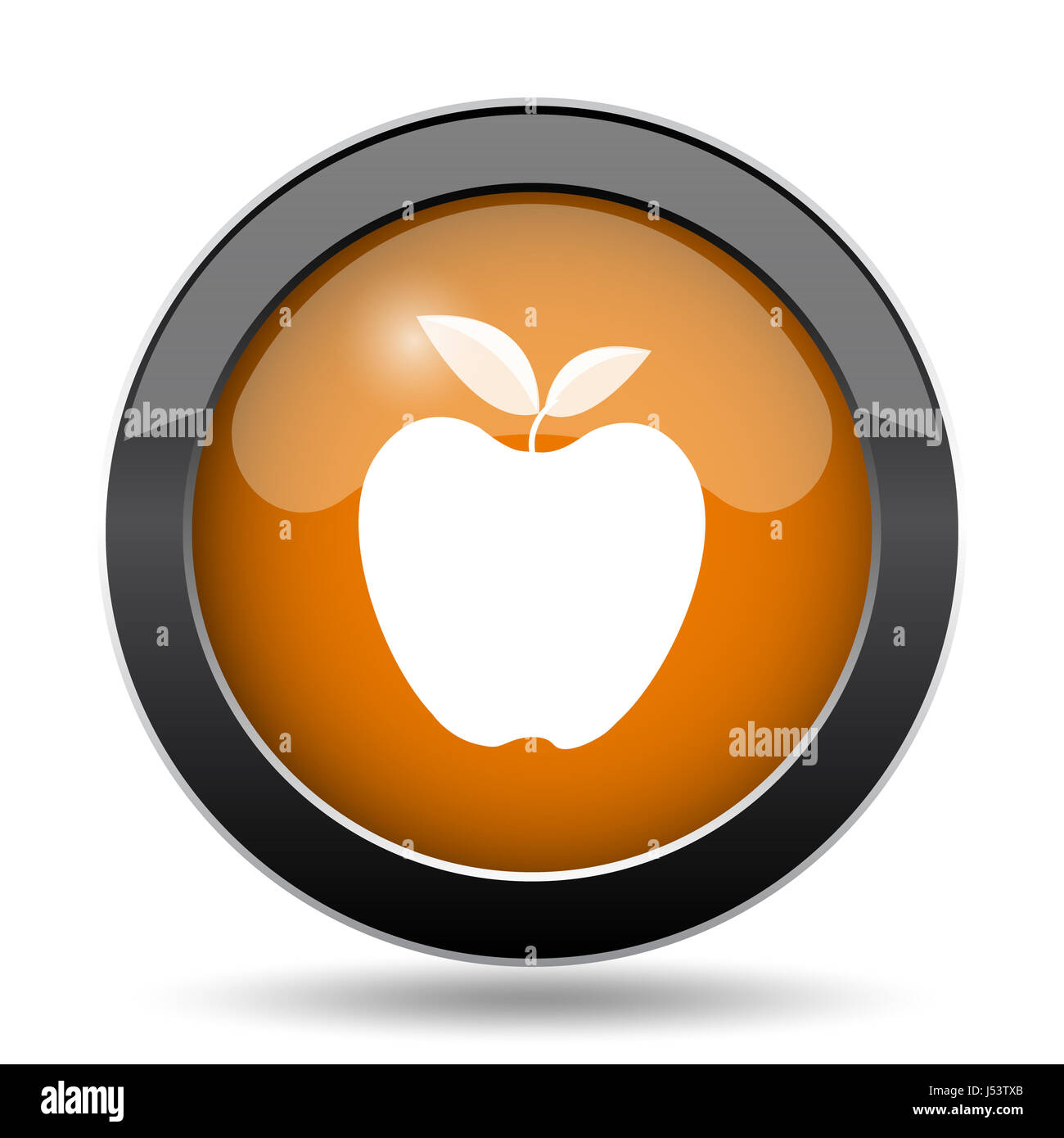 Apple icon. Apple website button on white background Stock Photo - Alamy