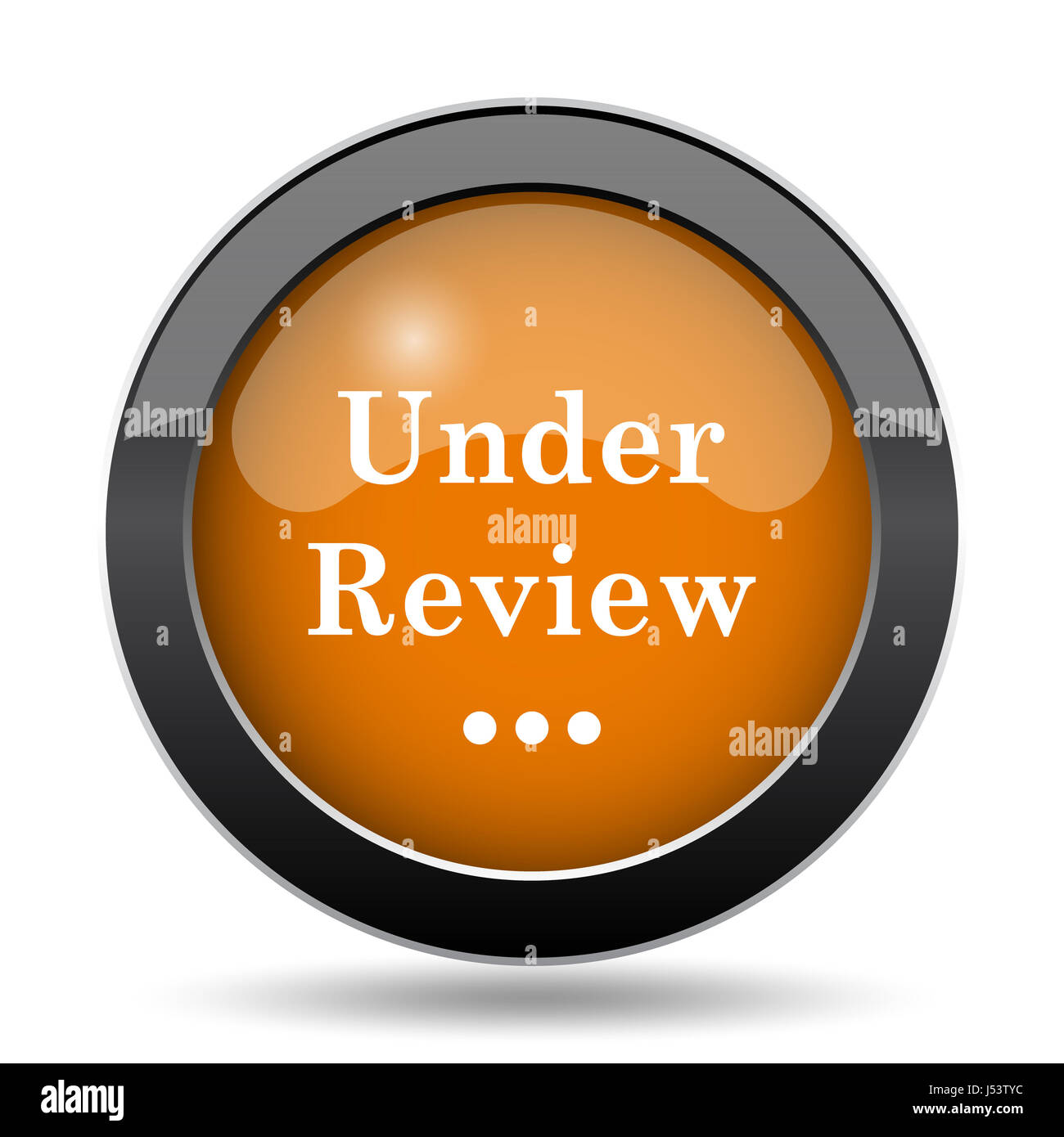 Under review icon. Under review website button on white background. Stock Photo