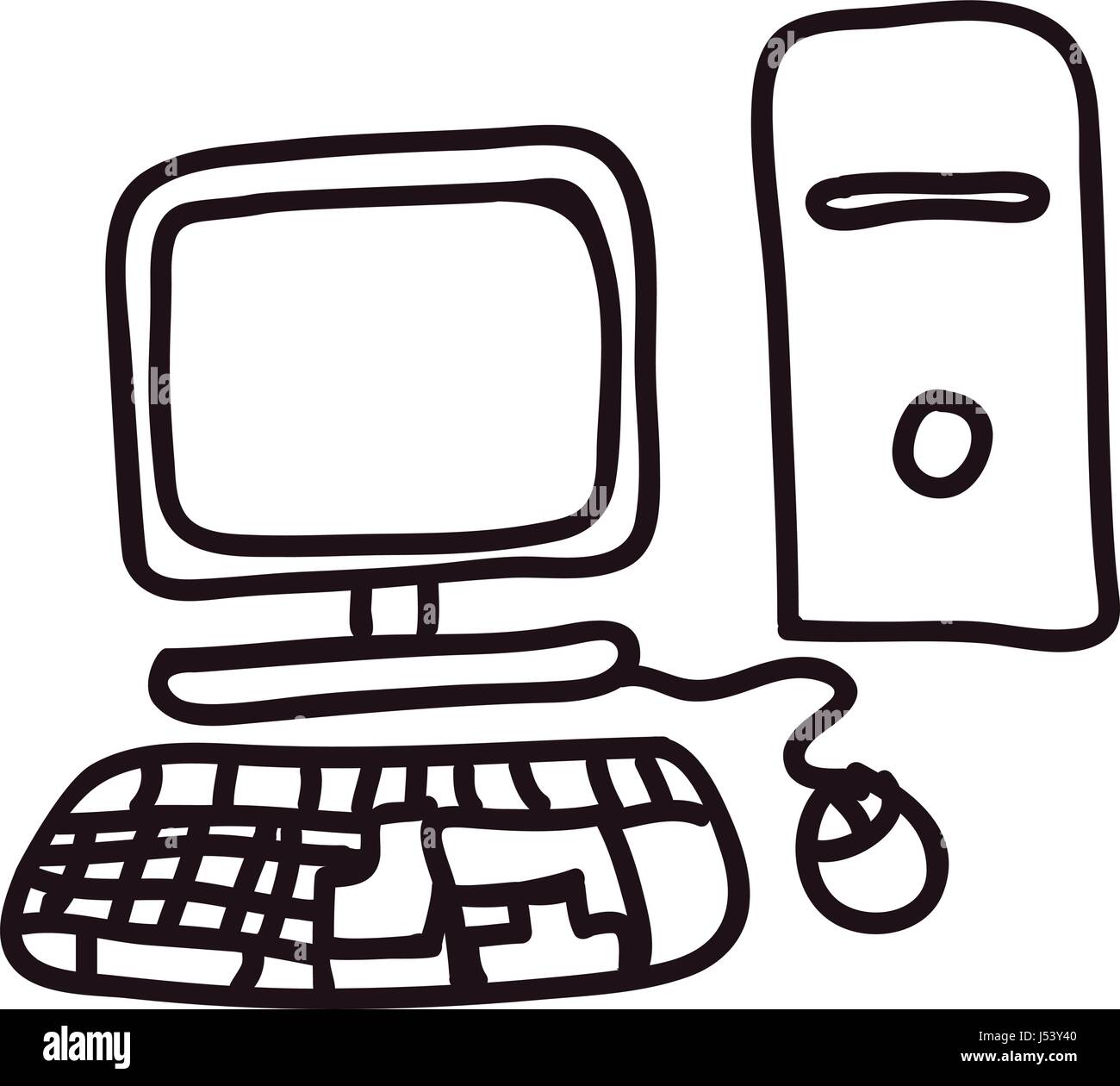 pc technology doodle Stock Vector Image & Art - Alamy