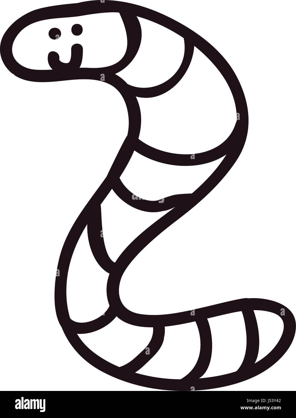 worm doodle cartoon Stock Vector