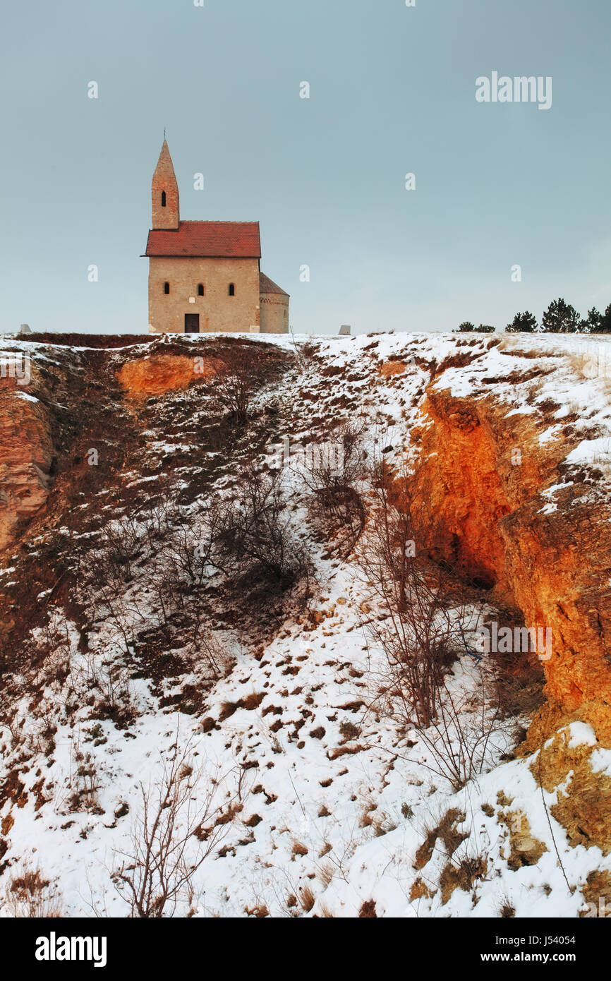 Nice Catholic Chapel in eastern Europe - village Drazovce near town Nitra Stock Photo