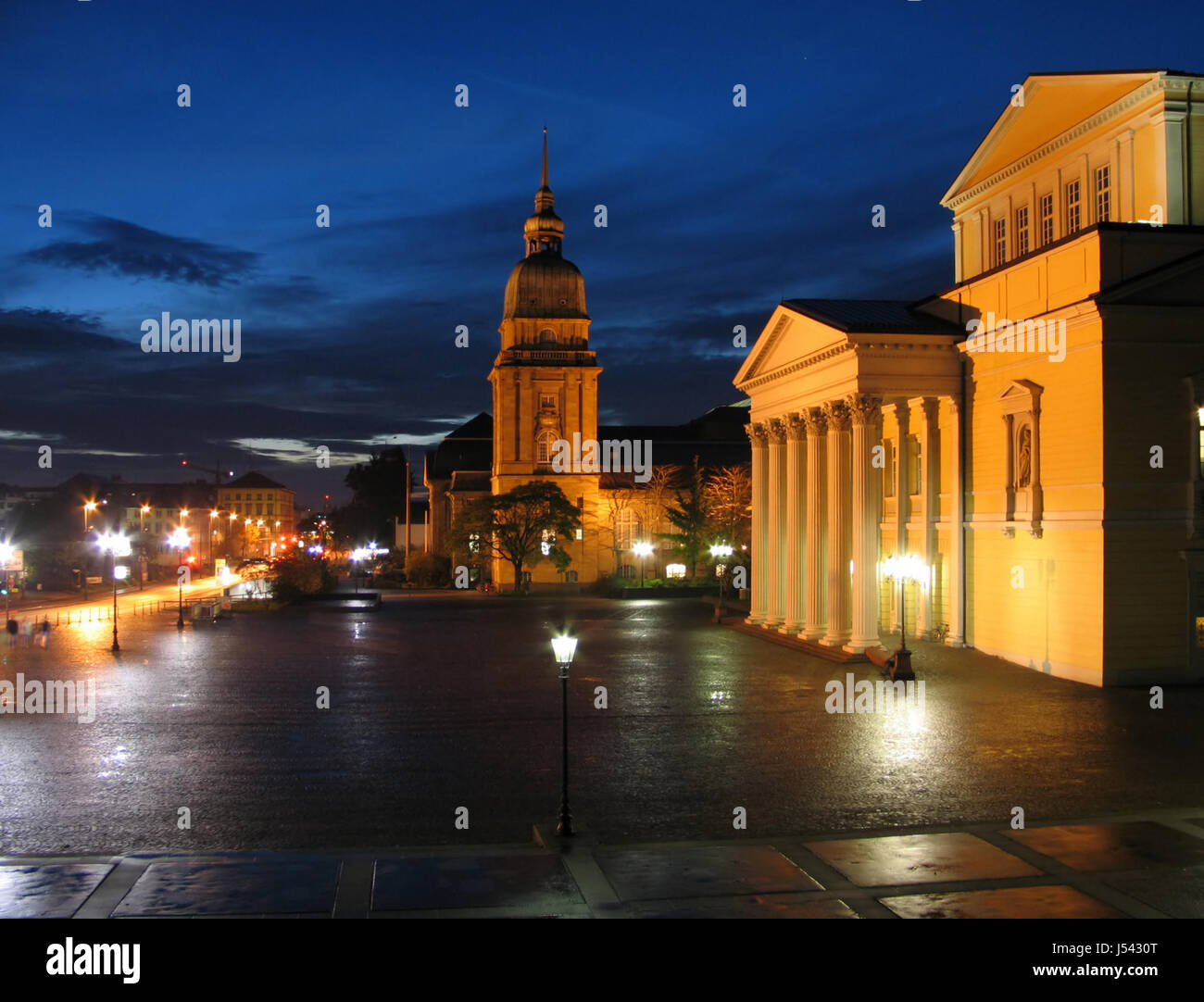 blue hour karolinenplatz darmstadt Stock Photo
