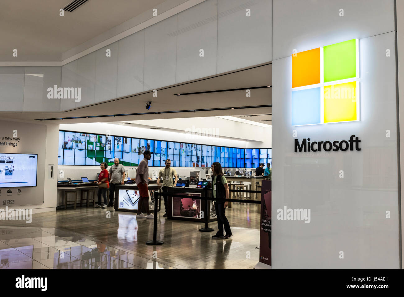 Cincinnati - Circa May 2017: Microsoft Retail Technology Store. Microsift develops and manufactures Windows and Surface software V Stock Photo