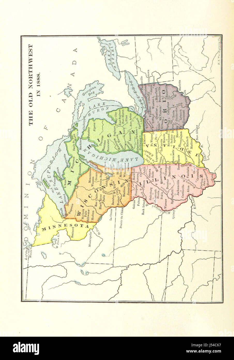 The Old Northwest, with a view of the thirteen colonies as constituted by the Royal Charters Stock Photo