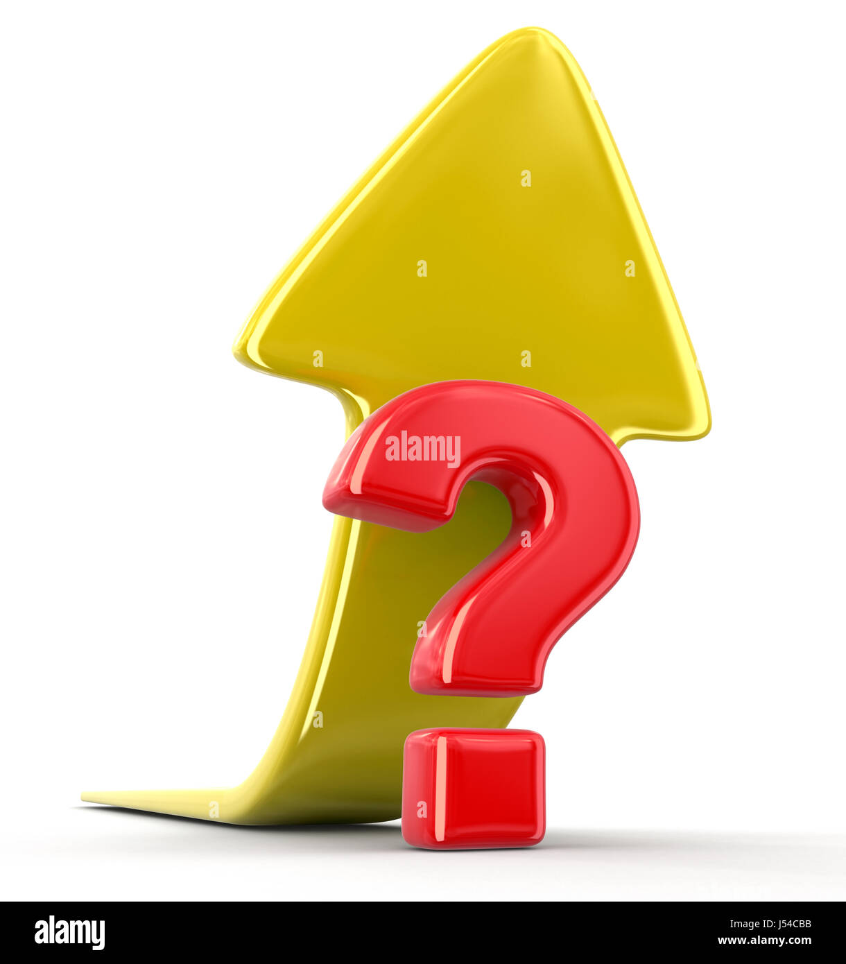 Question sign with arrow up. Image with clipping path Stock Photo - Alamy