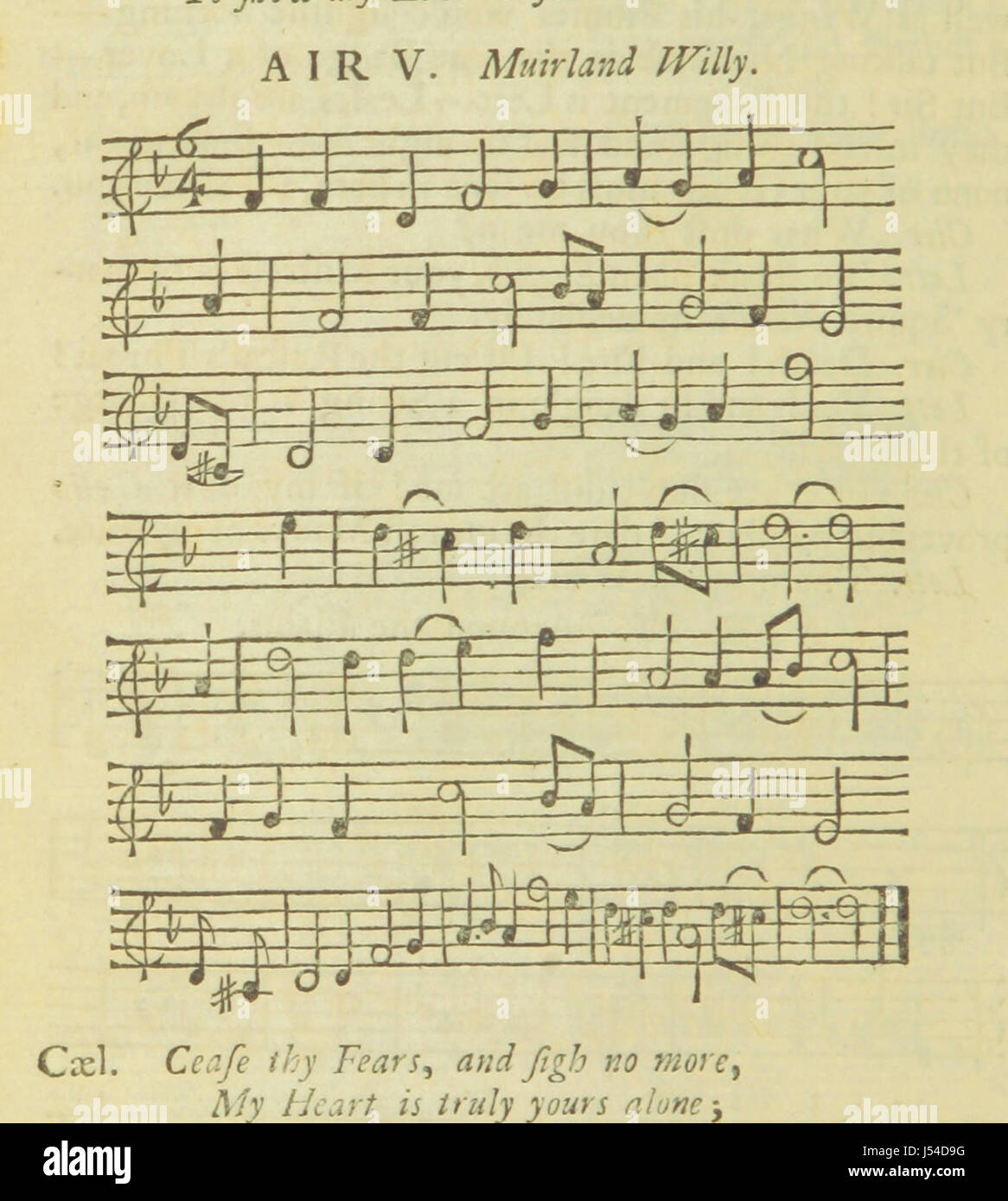 Image taken from page 12 of 'The Generous Freemason; or, the Constant Lady. With the humours of Squire Noodle, and his man Doodle. A tragi-comi-farcical ballad opera. In three acts [and in prose and verse]. With the music prefix'd to each song. By the aut Stock Photo