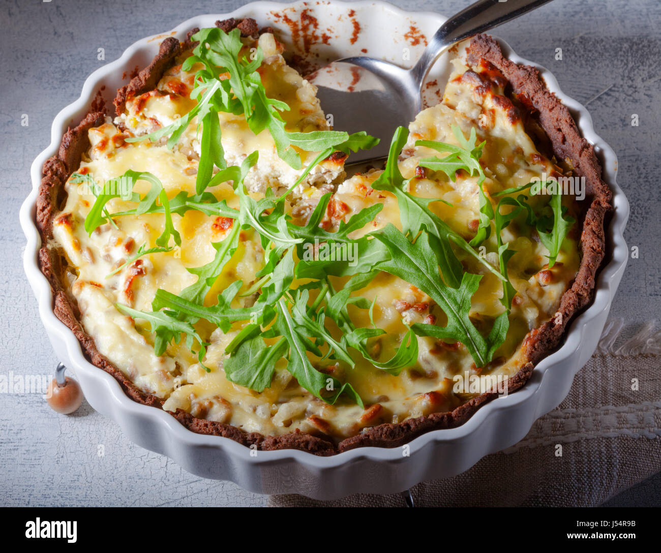 Cheese and vegetable quiche Stock Photo Alamy