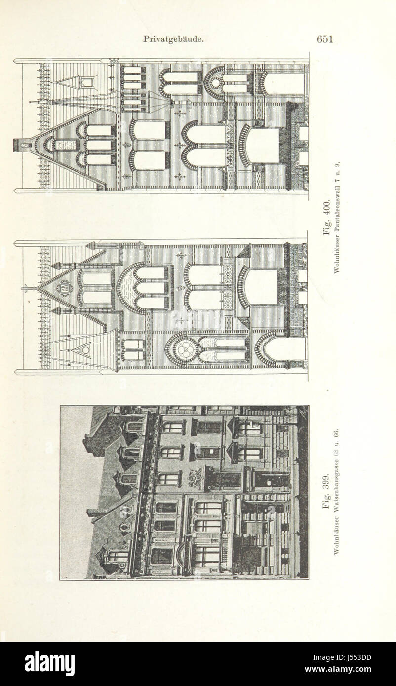 Köln und seine Bauten. Festschrift zur VIII. Wanderversammlung des Verbandes deutscher Architekten- und Ingenieur-Vereine in Köln ... 1888. Herausgegeben vom Architekten- und Ingenieur-Verein für Niederrhein und Westfalen. [With plans.] Stock Photo