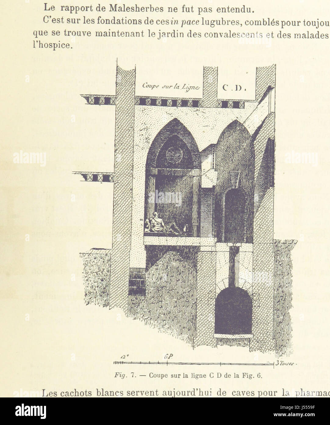 Histoire de Bicêtre, hospice, prison, asile ... Dessins, fac-simile, plans dans le texte, pièces justificatives ... Préface de M. le docteur Bourneville ... Avec 22 planches, etc Stock Photo