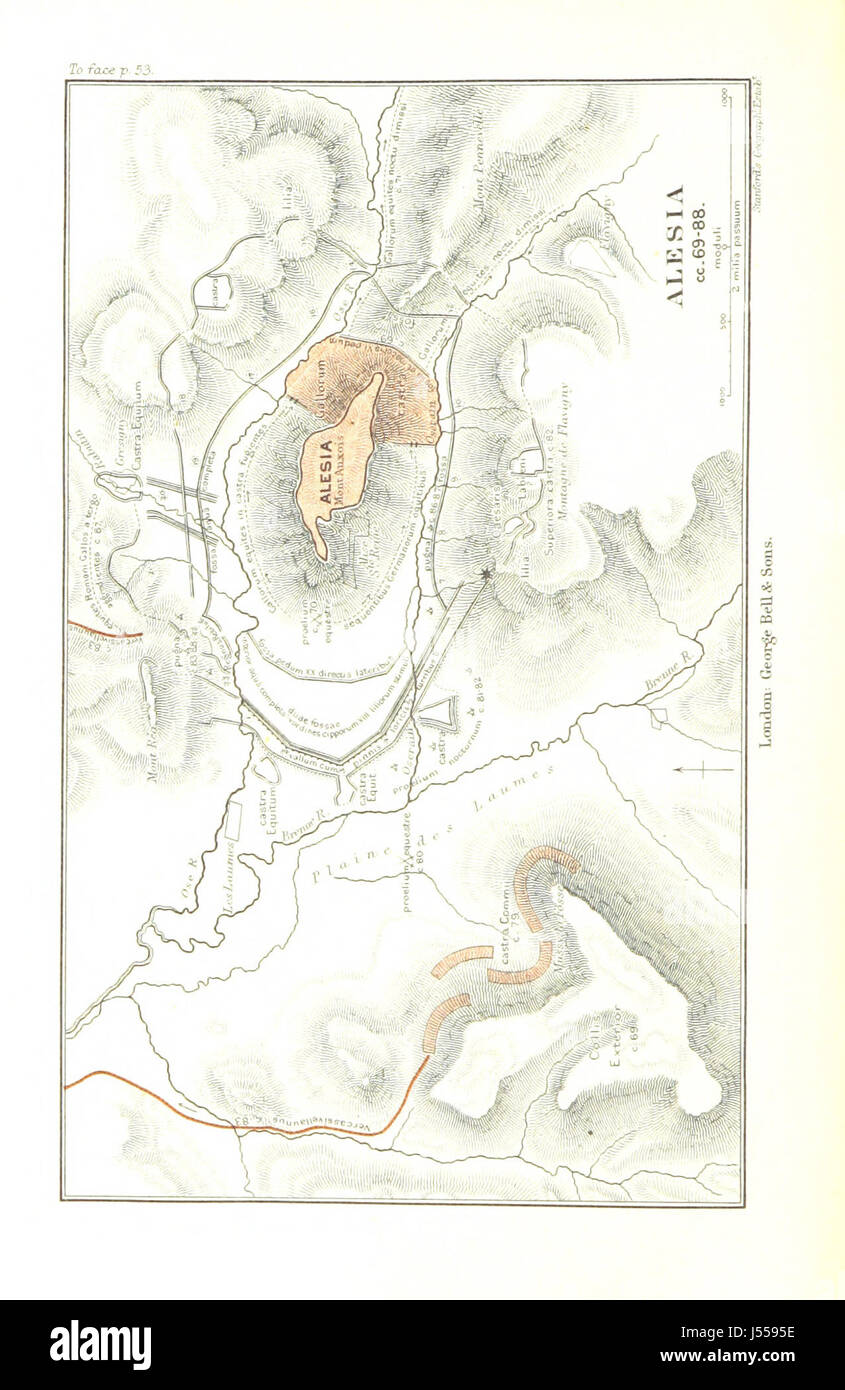Image taken from page 86 of 'Caesar's Seventh Campaign in Gaul. B.C. 52. De bello Gallico lib. VII. Edited, with notes, excursus, and tables of idioms, by W. Cookworthy Compton ... With illustrations from sketches by E. T. Compton, and maps' Stock Photo