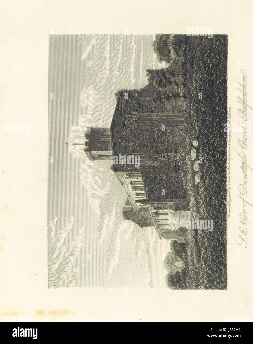 This title refers to an antiquarian and topographical work showcasing views of significant and curious sites in Great Britain, along with descriptions. Stock Photo