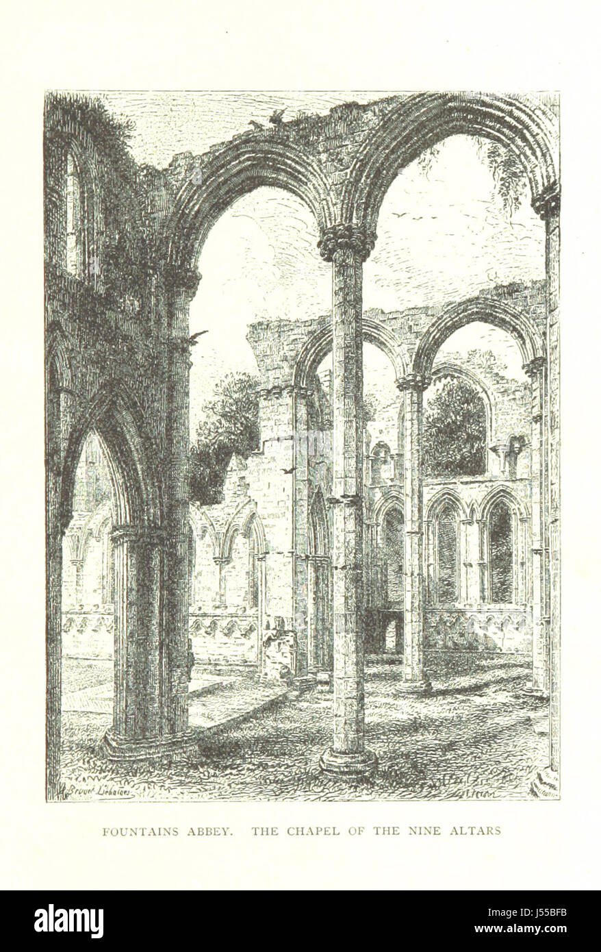 Image taken from page 131 of 'The Ruined Abbeys of Yorkshire ... With many illustrations by A. Brunet Debaines and H. Toussaint. New edition' Stock Photo