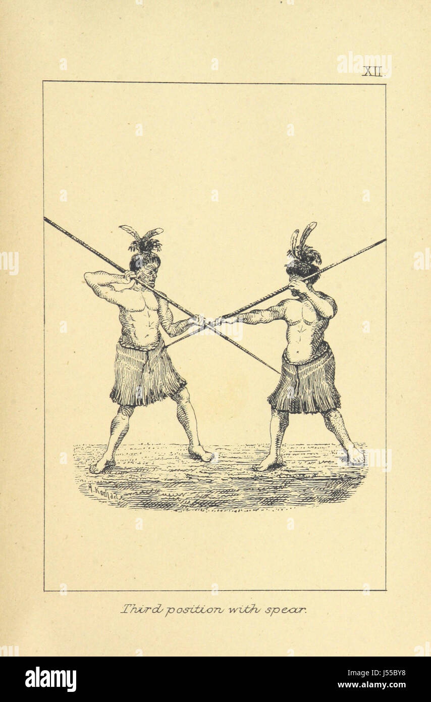 Illustrations prepared for White's Ancient History of the Maori Stock Photo