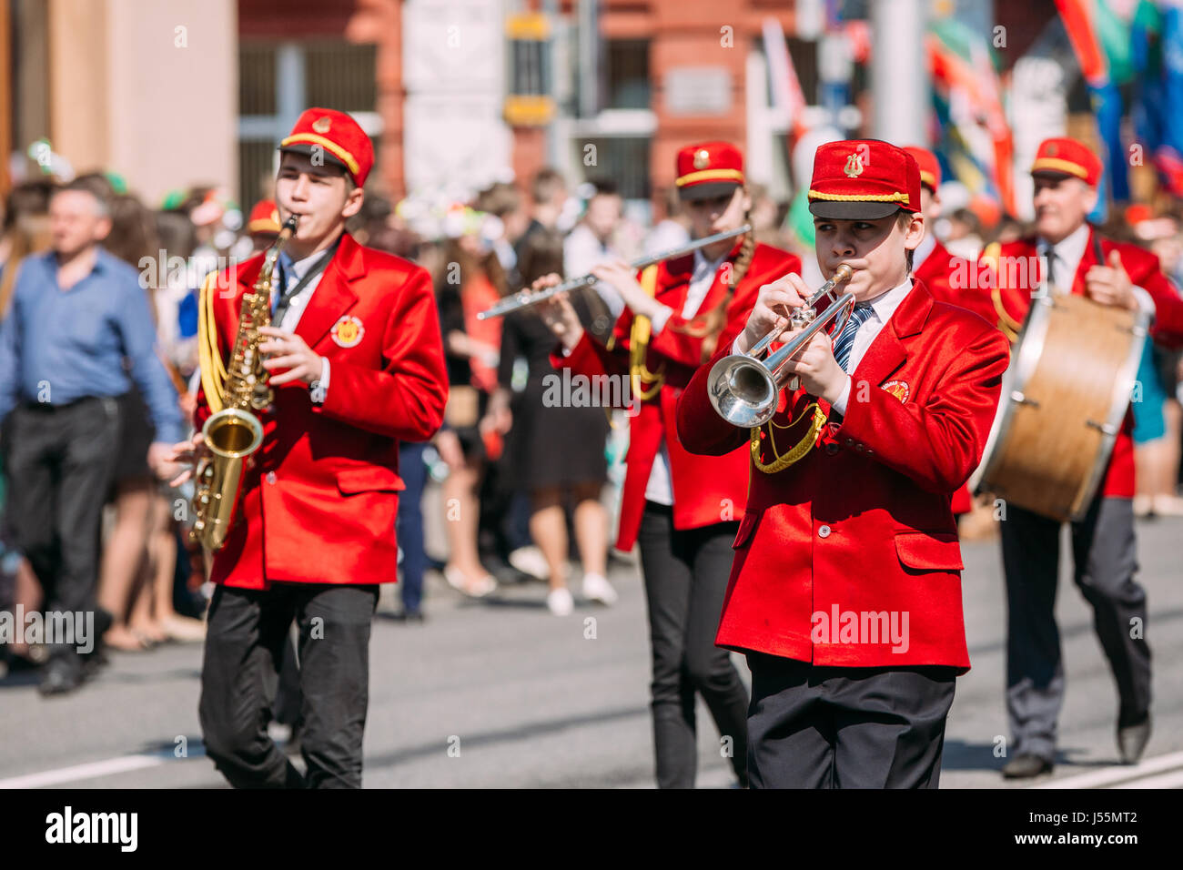 Band musicians play playing trumpet hires stock photography and images
