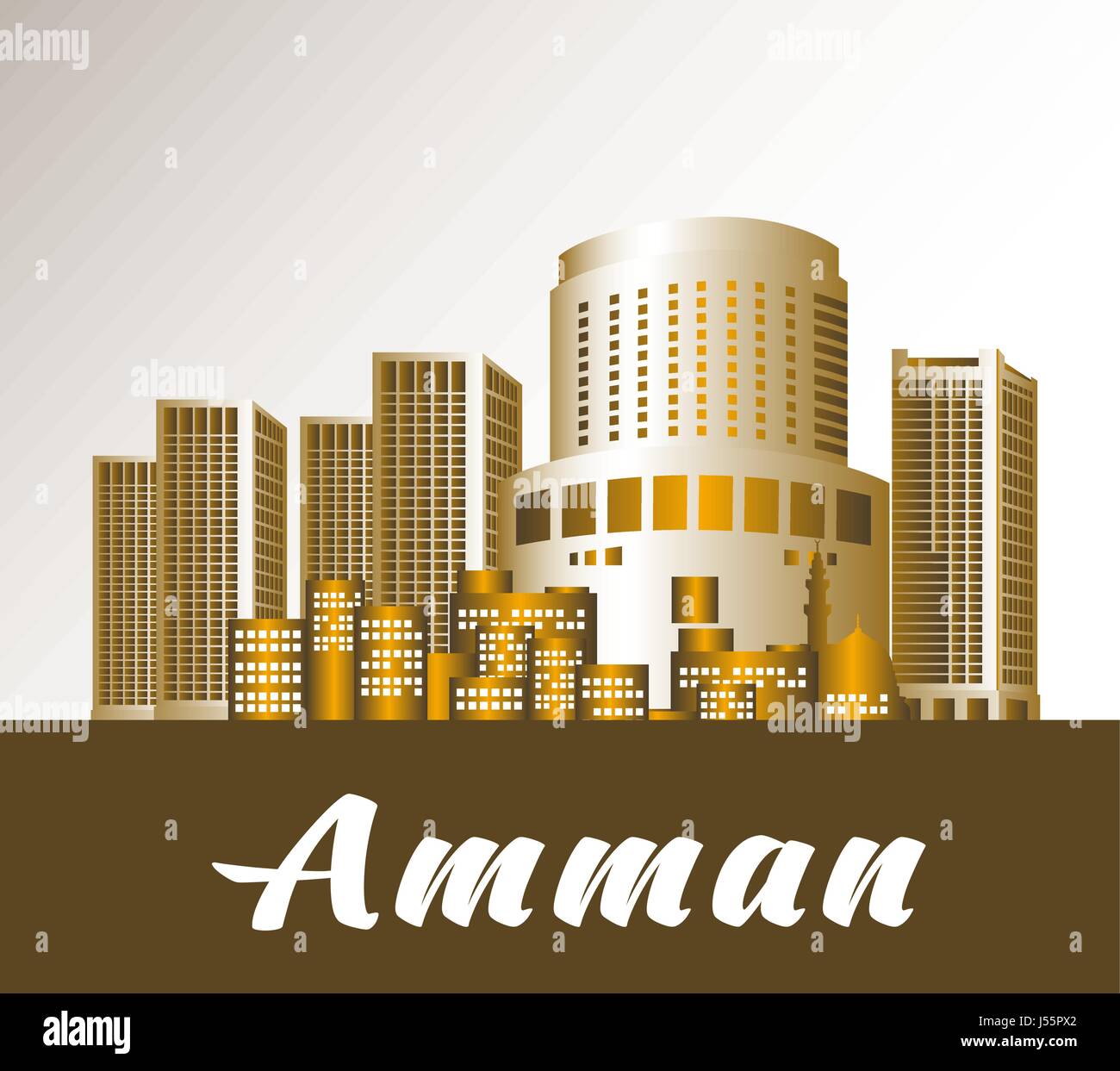 City of Amman Jordan Famous Buildings Vector Background. Editable Vector  Illustration Stock Vector Image & Art - Alamy
