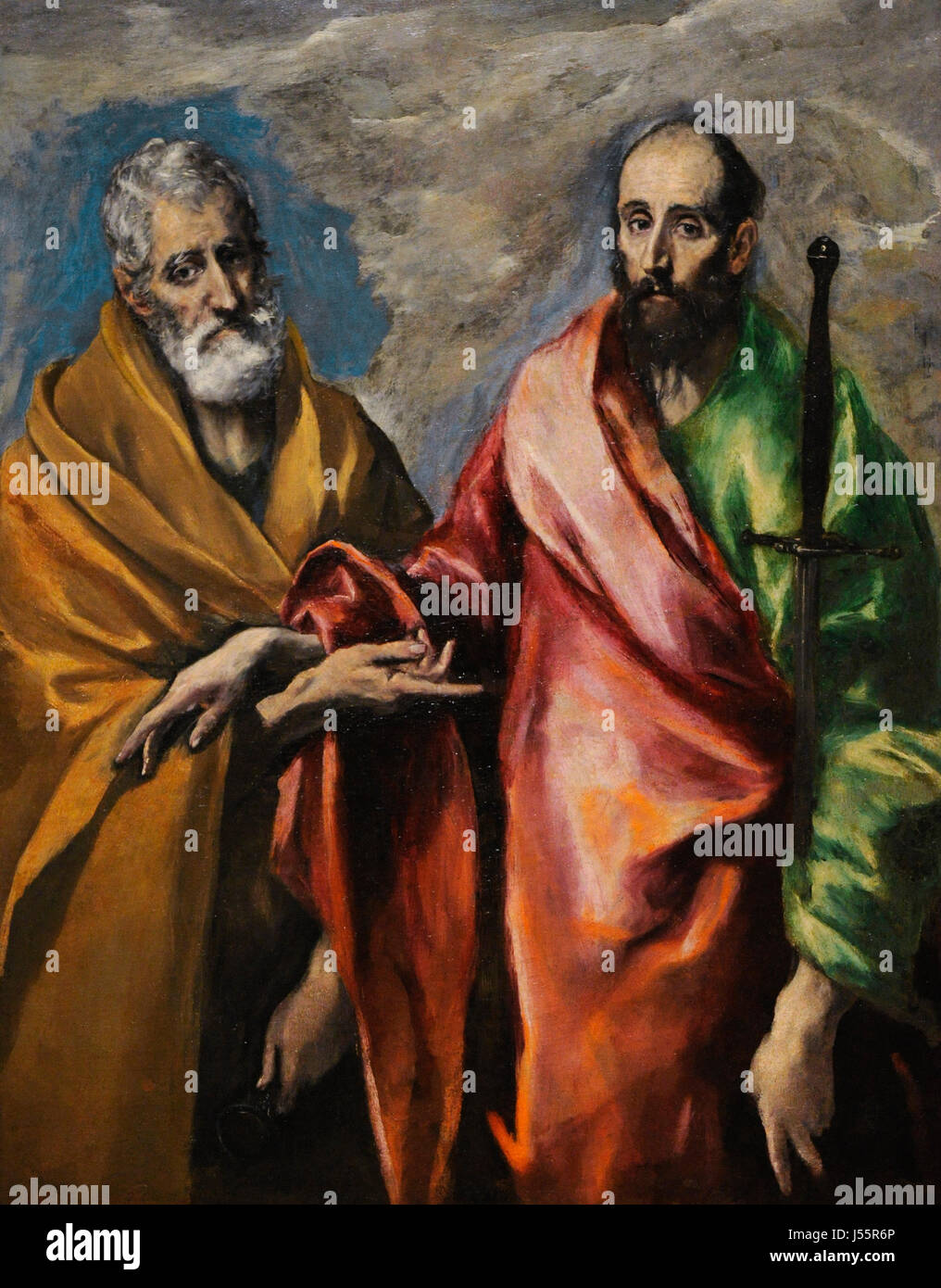 El Greco (1541-1614). Cretan painter. Saint Peter and Saint Paul, 1590-1600. National Art Museum of Catalonia. Barcelona. Catalonia. Spain. Stock Photo