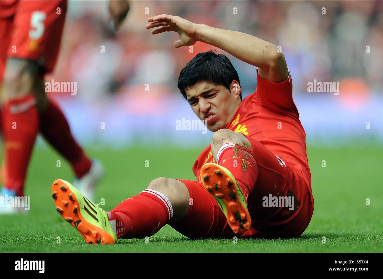LUIS SUAREZ LIVERPOOL FC LIVERPOOL FC ANFIELD LIVERPOOL ENGLAND 11 May 2014 Stock Photo