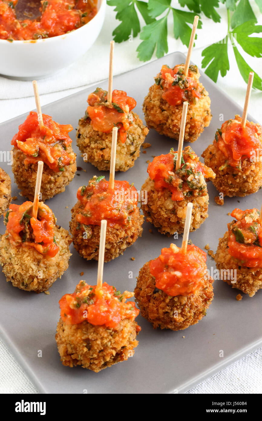 Breaded Mozzarella Cheese Balls Party Appetizers Stock Photo Alamy