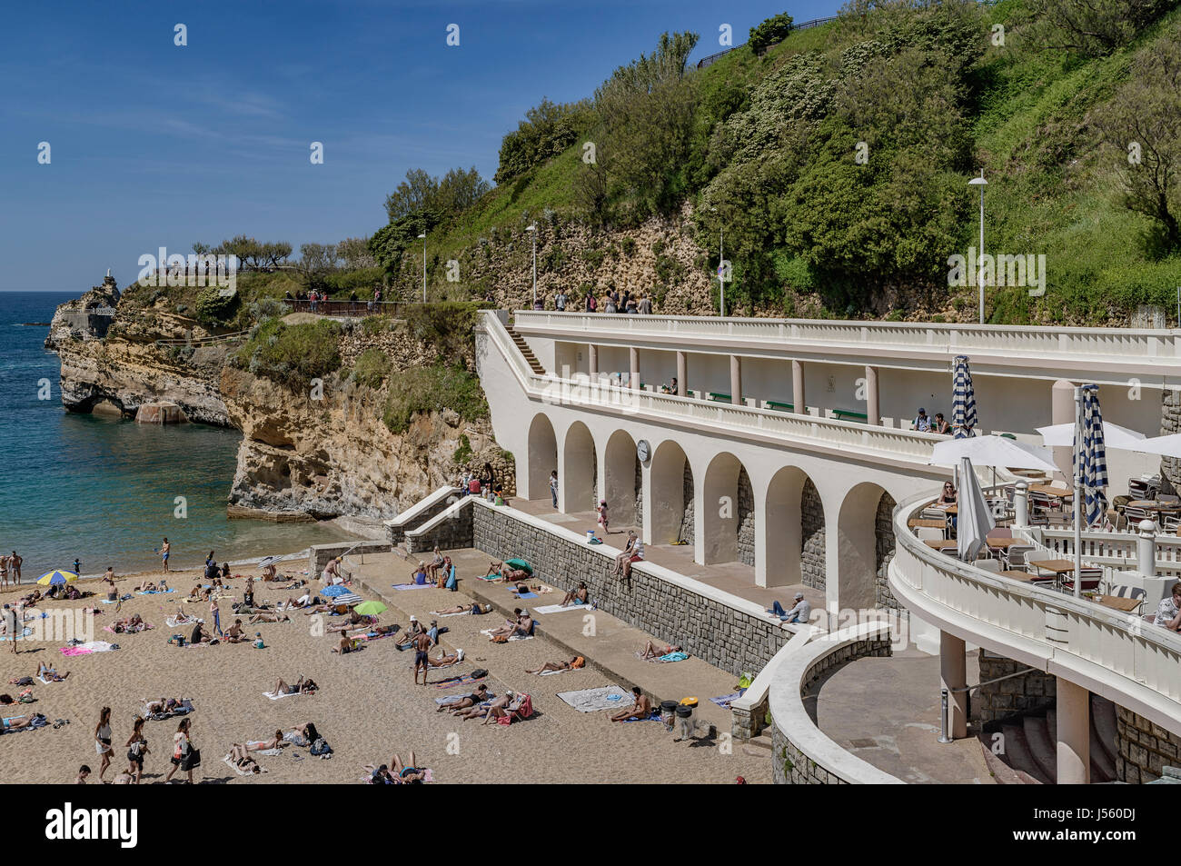 Plage du Port Vieux, beach Old Port, Biarritz, France, Europe Stock