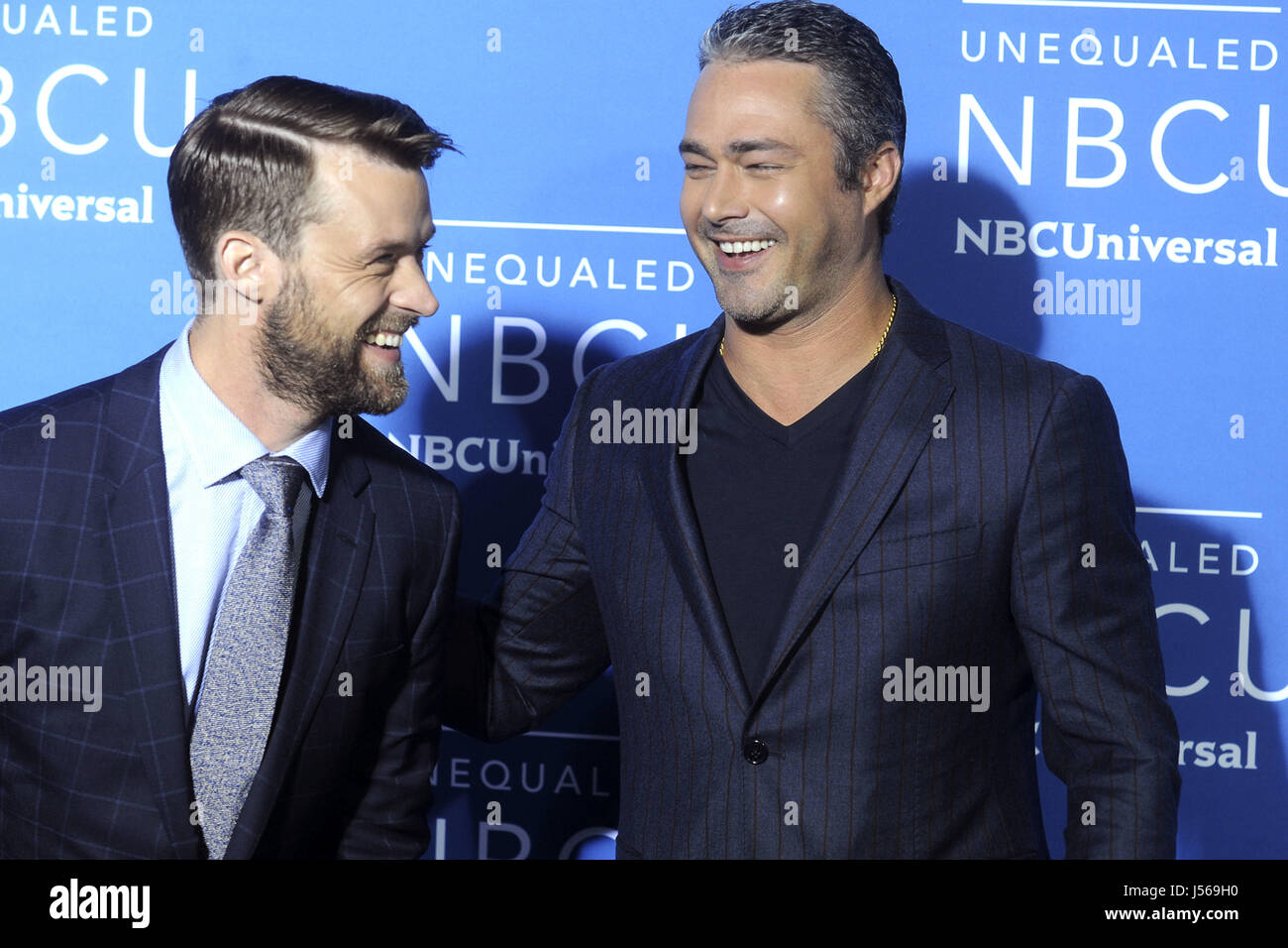 Jesse Spencer and Taylor Kinney attend the 2017 NBCUniversal Upfront at Radio City Music Hall on May 15, 2017 in New York City. | Verwendung weltweit Stock Photo