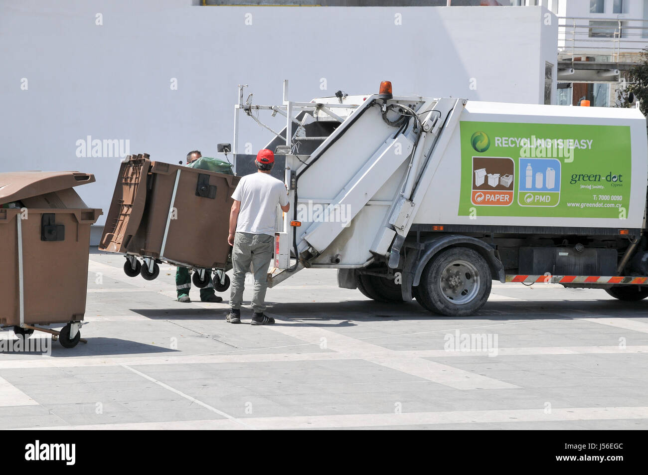 Garbage collection truck. Limassol, Cyprus Stock Photo Alamy