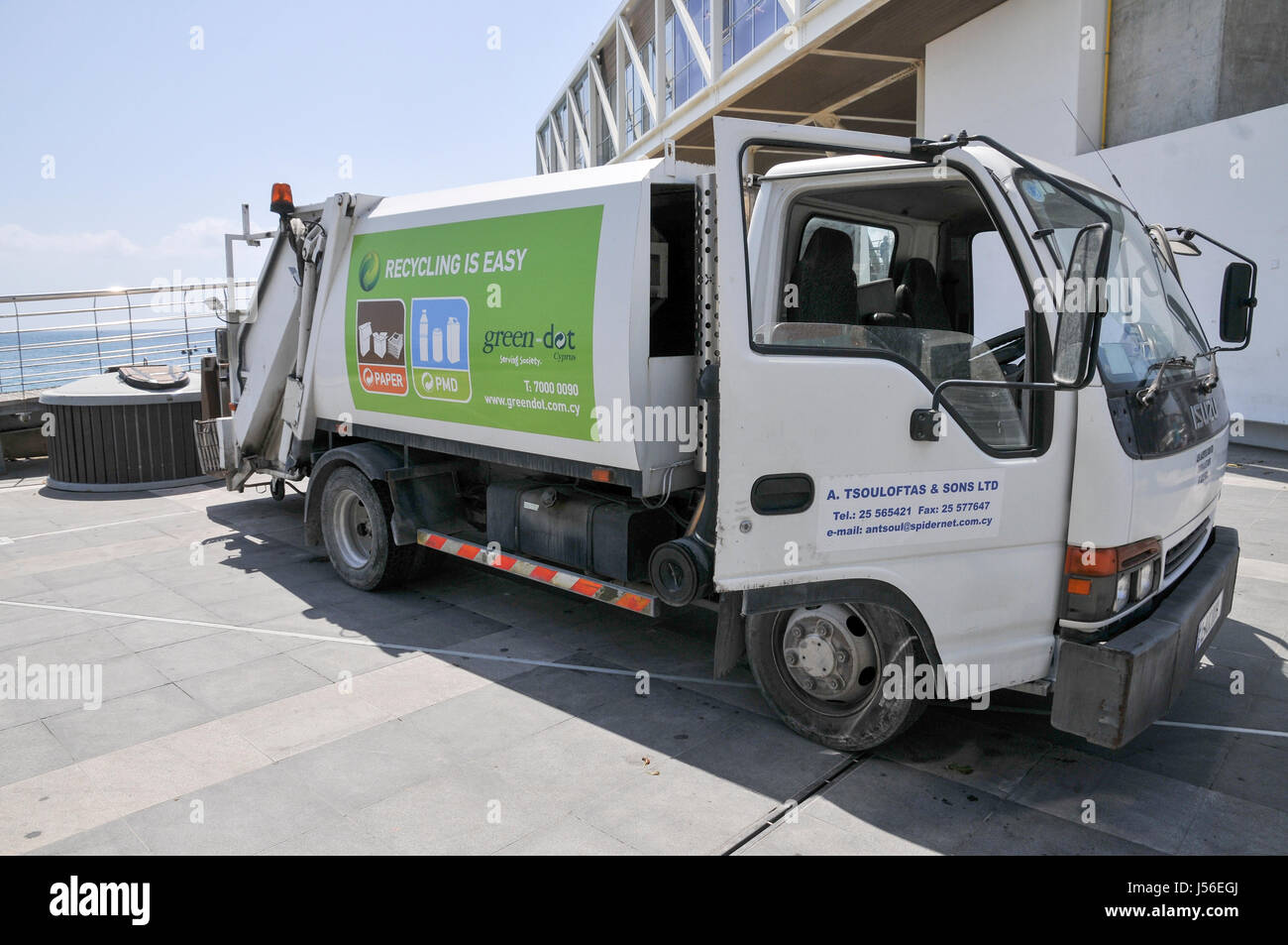 Garbage collection truck. Limassol, Cyprus Stock Photo Alamy