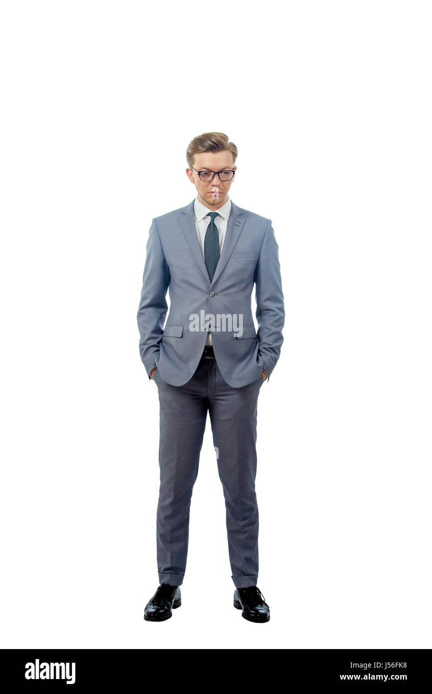 image of a young man in a business suit wearing glasses Stock Photo - Alamy