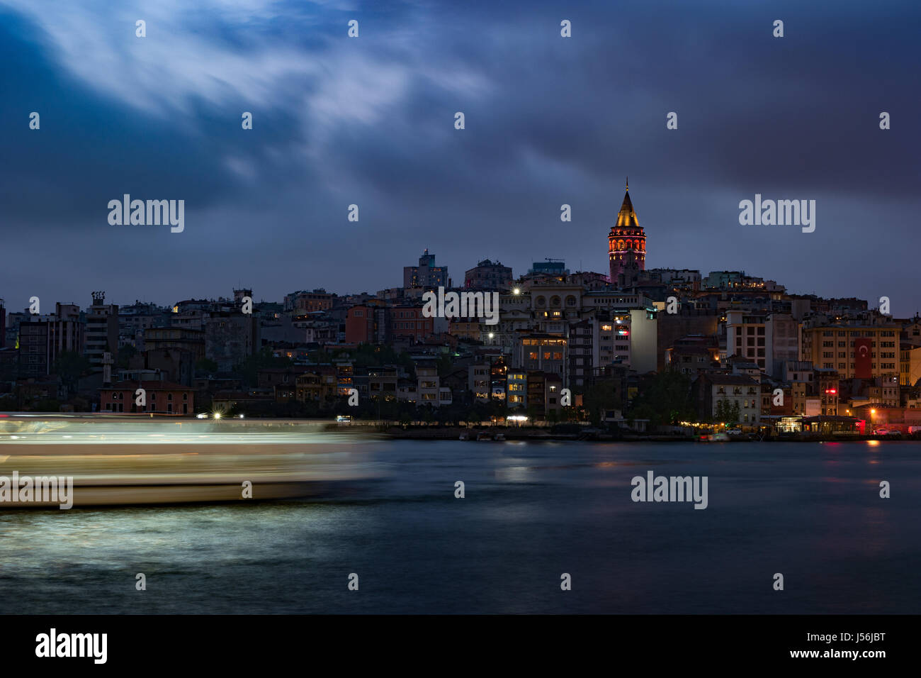 Beyoglu district historic architecture and Galata tower medieval ...