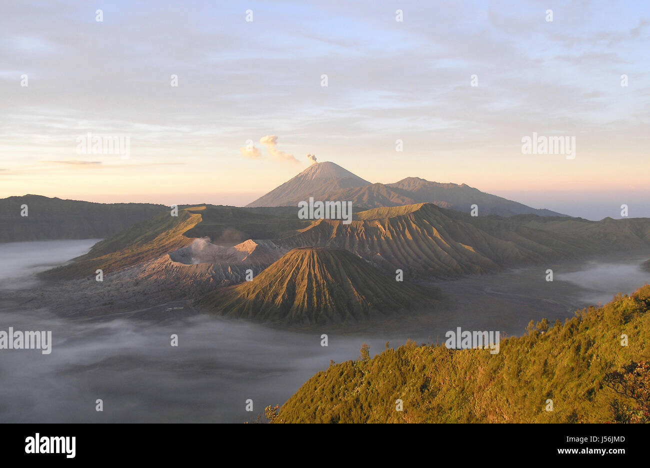 danger asia indonesia catastrophe vulcan volcano aktiver vulkan bromo java Stock Photo