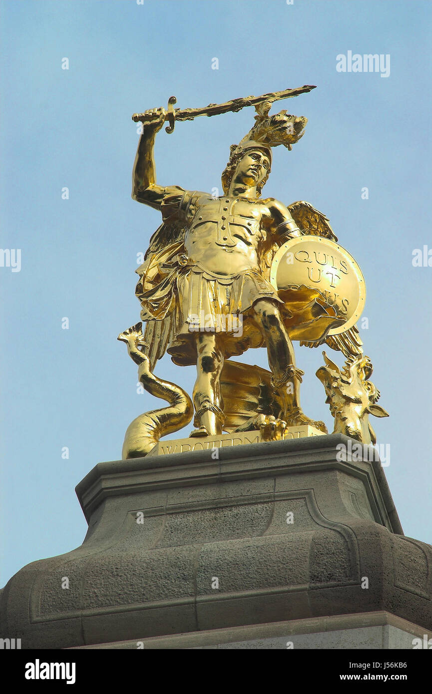 Statue saint michael gold shield hi-res stock photography and images ...