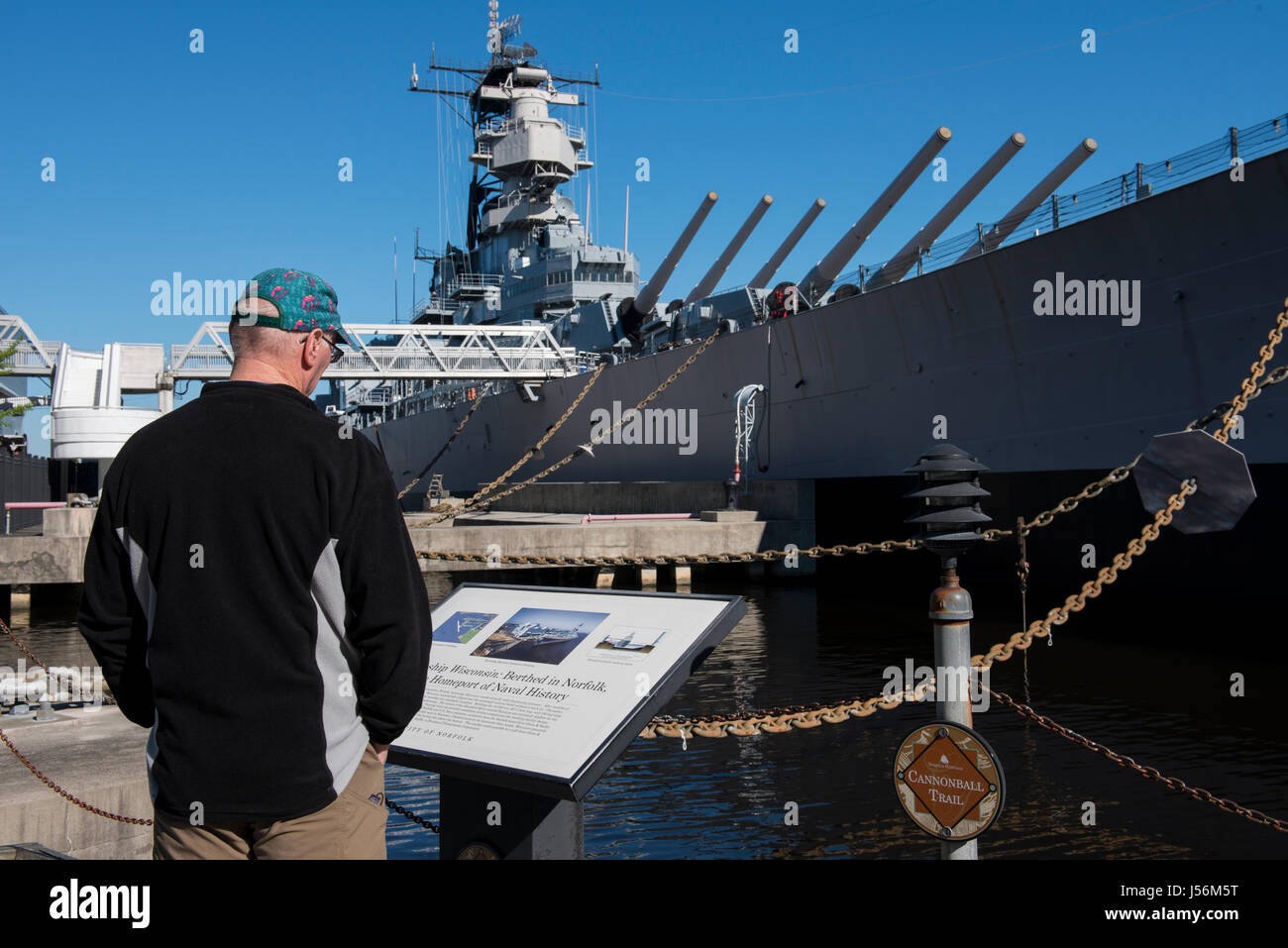 Virginia, Norfolk. Hampton Roads Naval Museum. Battleship Wisconsin, BB