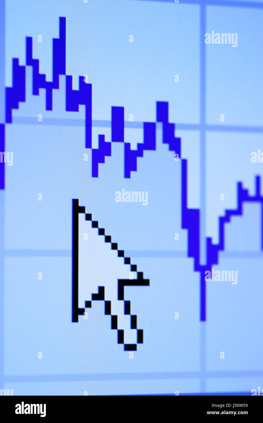 presentation chart click DAX mouse stock maus statistik entwicklung brse kurve Stock Photo