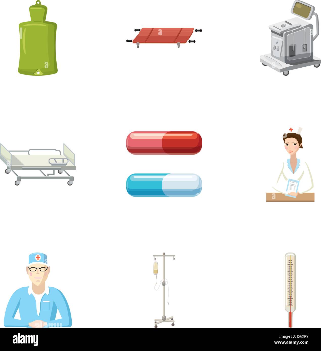 Hospital icons set, cartoon style Stock Vector Image & Art - Alamy