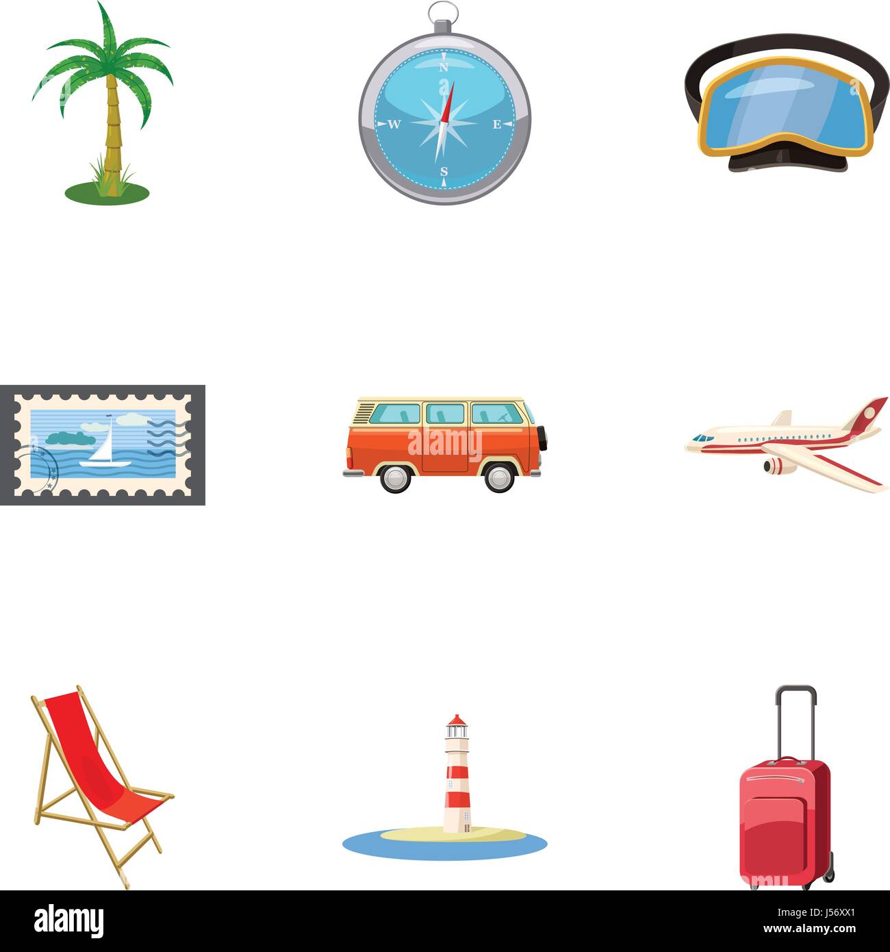 Rest on sea icons set, cartoon style Stock Vector Image & Art - Alamy