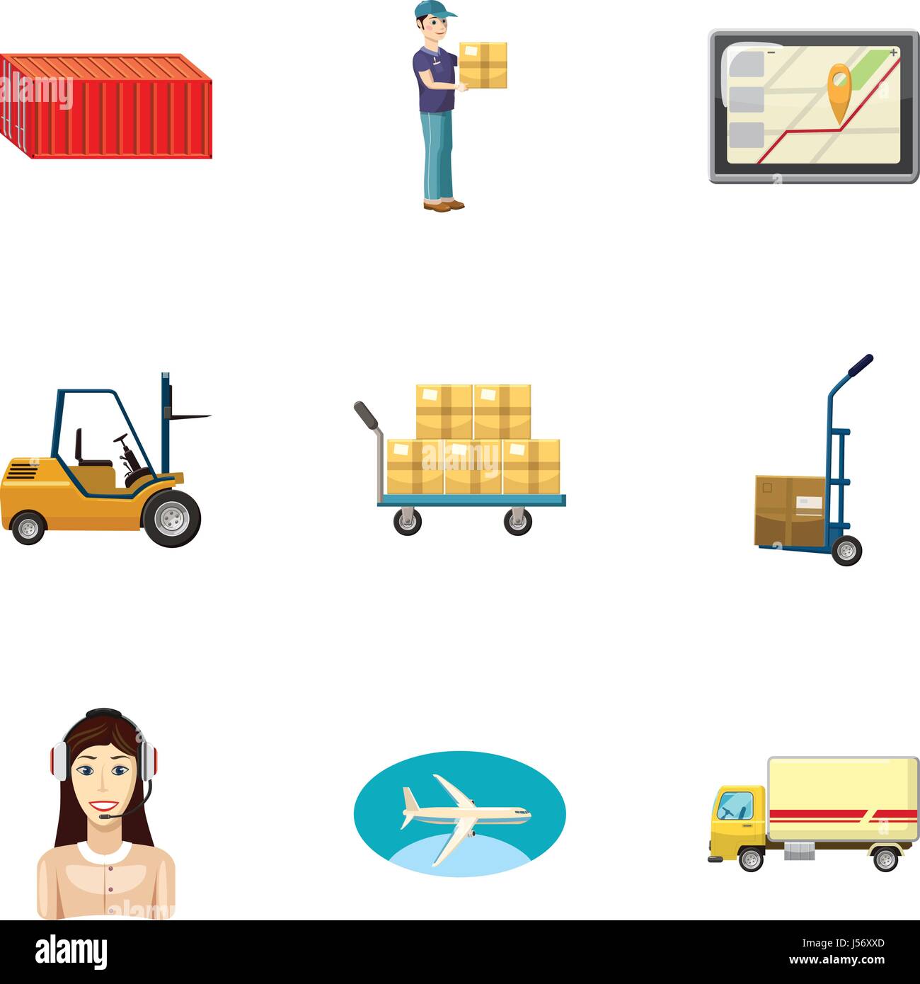 Delivery icons set, cartoon style Stock Vector Image & Art - Alamy