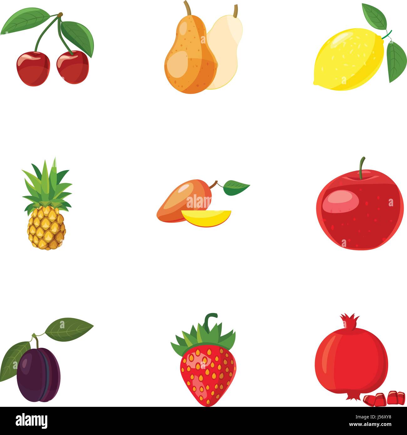 Farm fruits icons set, cartoon style Stock Vector Image & Art - Alamy