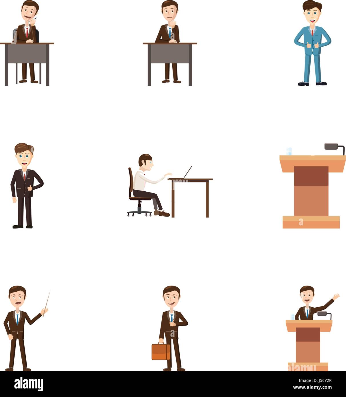 Business icons set, cartoon style Stock Vector Image & Art - Alamy