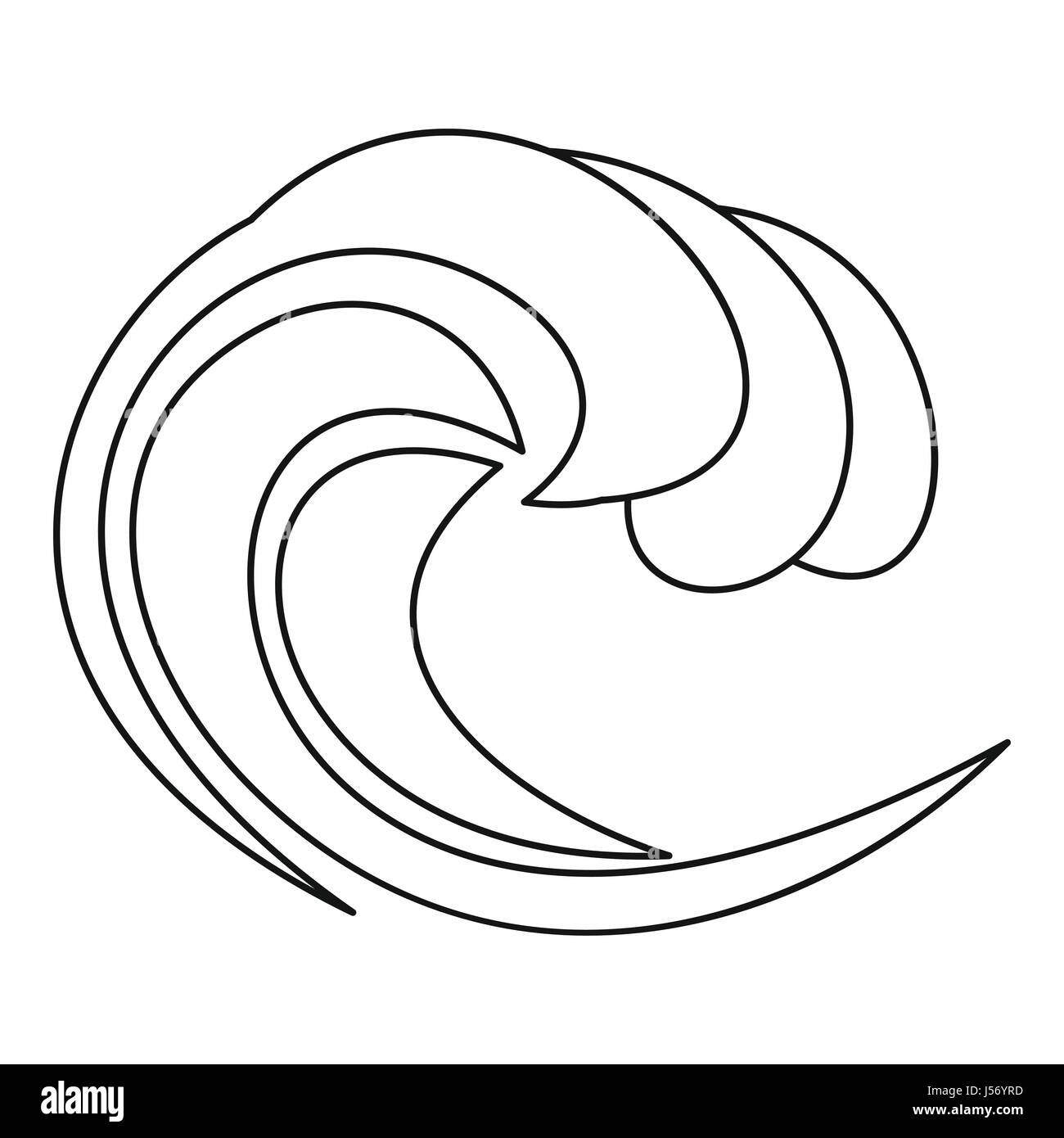 Water wave icon, outline style Stock Vector Image & Art - Alamy