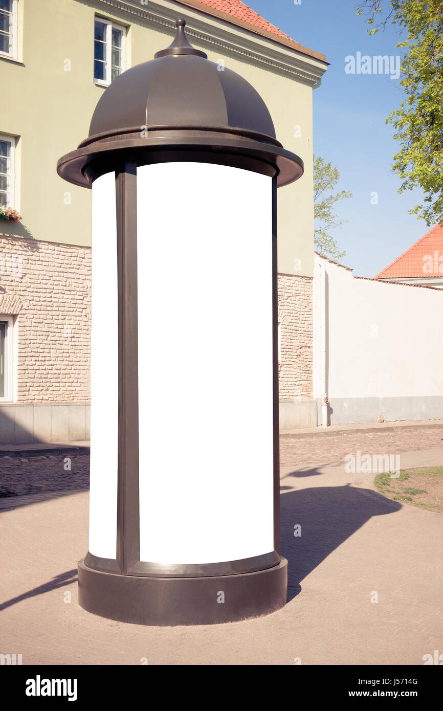 Download Advertising Column Stand Mockup Public Information Board In The Stock Photo Alamy PSD Mockup Templates