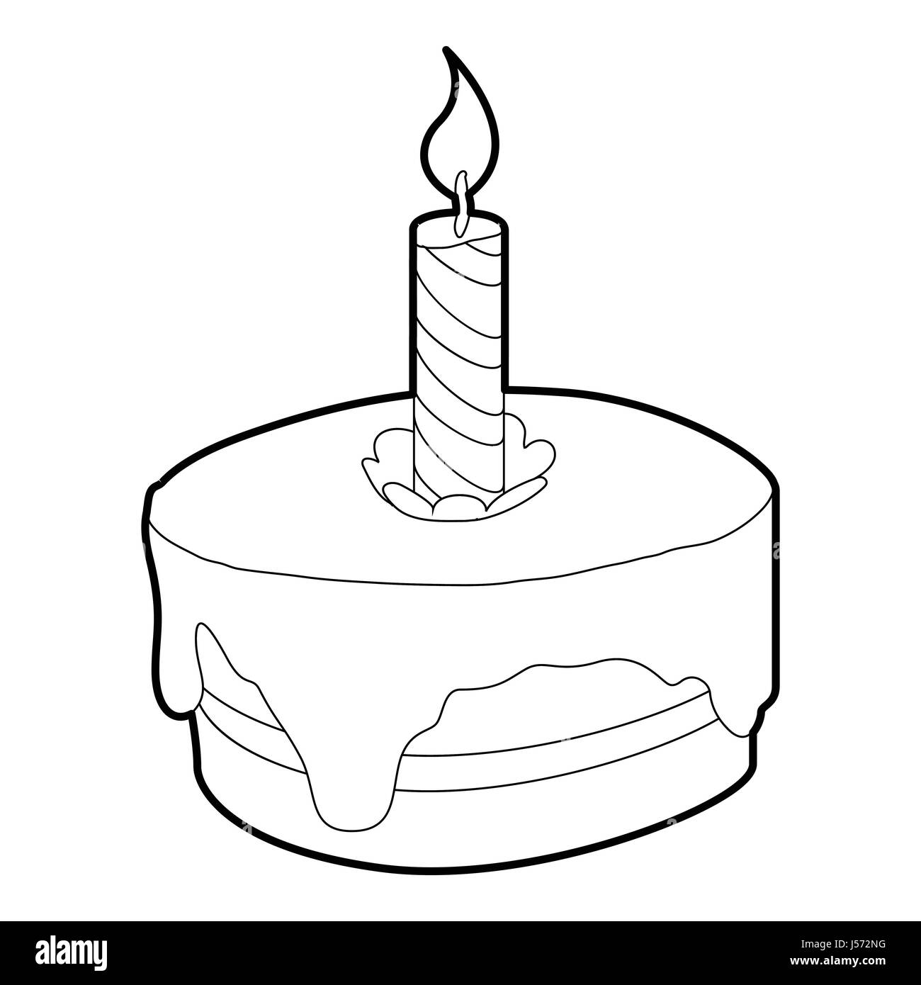 Cake icon, outline style Stock Vector Image &amp; Art - Alamy
